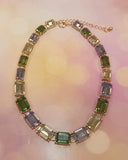 Collier strass rectangulaires