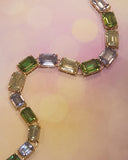 Collier strass rectangulaires