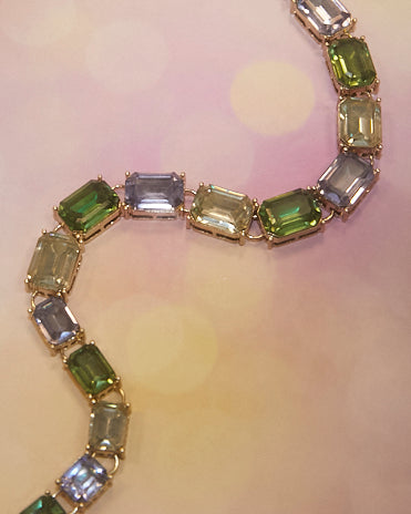 Collier strass rectangulaires