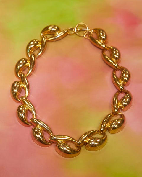 Collier maillons bombés