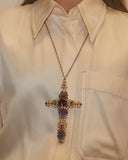 Pendentif croix incrustée