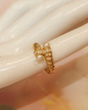 Bague perles et strass