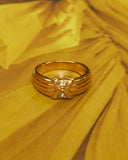 Bague graphique avec strass