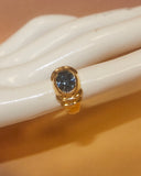 Bague cabochon bleu