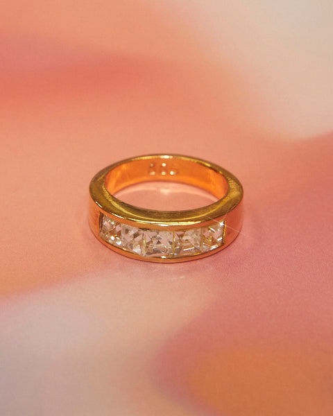 Bague baguette de strass