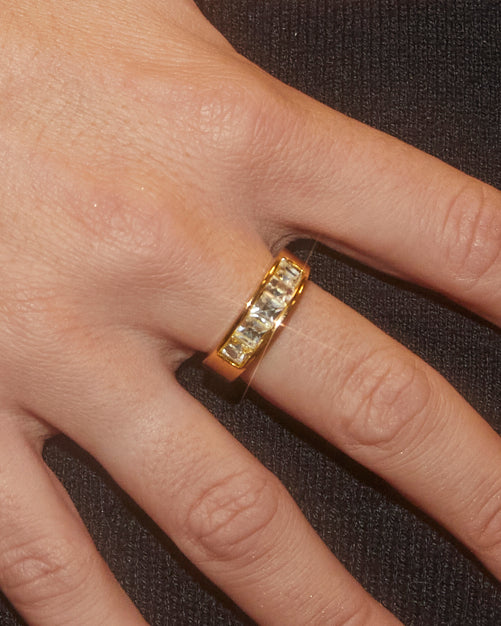 Bague baguette de strass