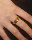 Bague graphique avec strass