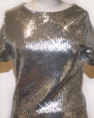 Top à sequins argent