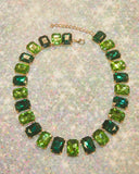 Collier strass verts
