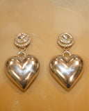 Boucles d'oreilles coeur argenté
