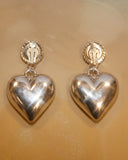 Boucles d'oreilles coeur argenté