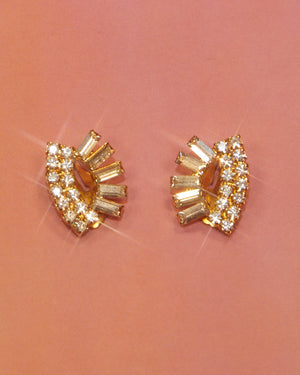 Boucles d'oreilles demi-soleil & strass