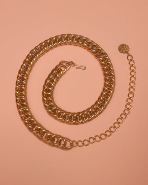 Ceinture à gros maillons dorés