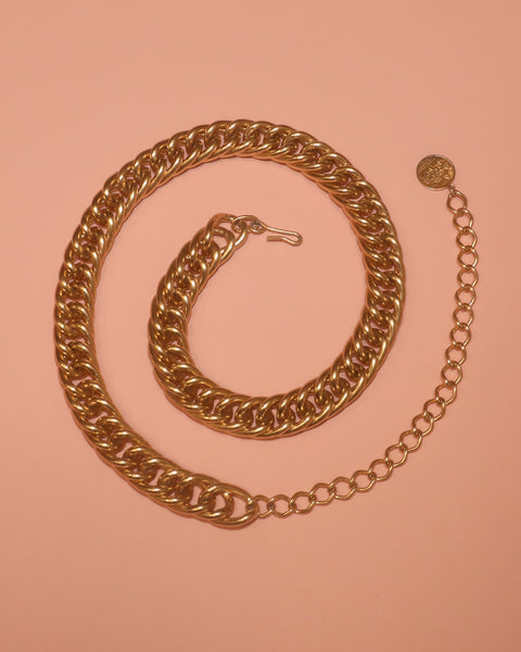 Ceinture à gros maillons dorés