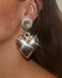 Boucles d'oreilles coeur argenté