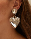 Boucles d'oreilles coeur argenté