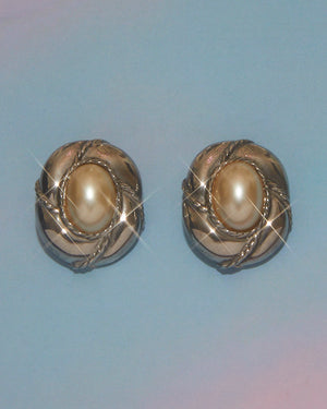 Boucles d'oreilles perles et argent