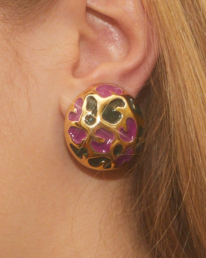 Boucles d'oreilles imprimé panthère