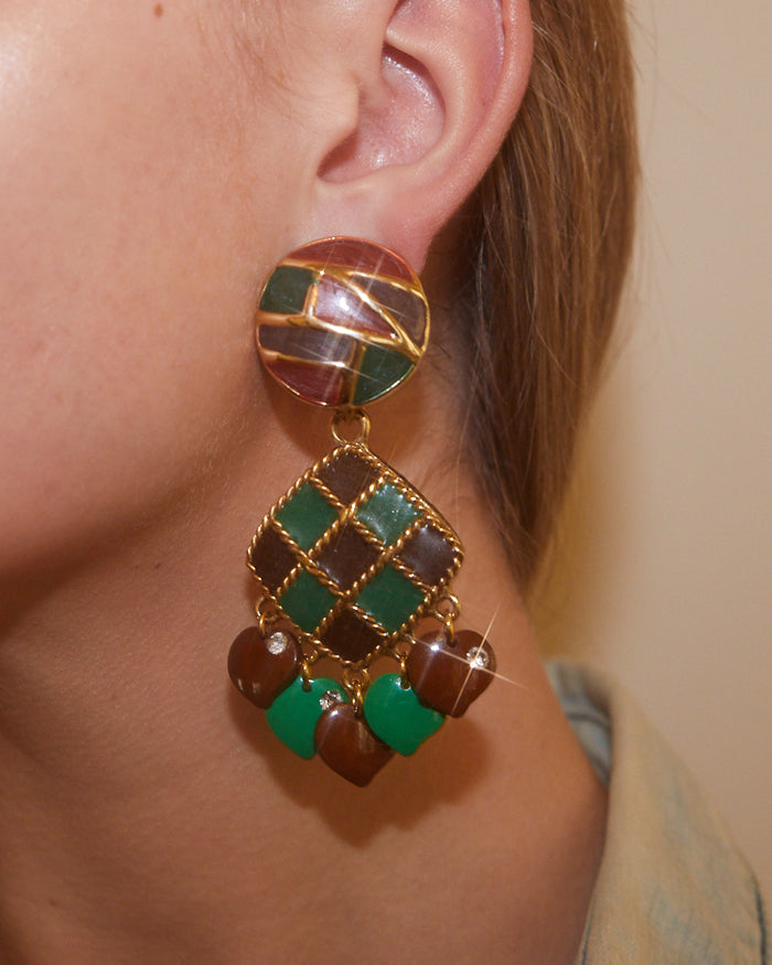 Boucles d'oreilles pampilles coeurs