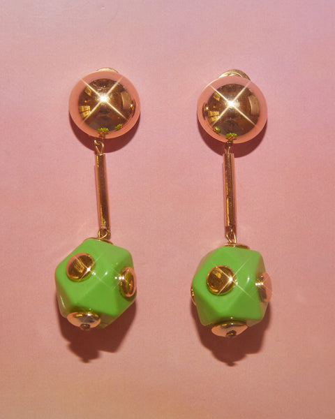Boucles d'oreilles boules vertes
