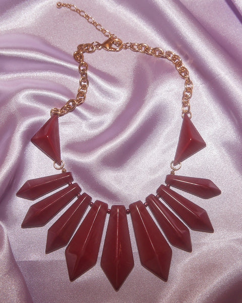 Collier pampilles bordeaux