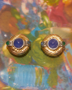 Boucles d'oreilles bleues