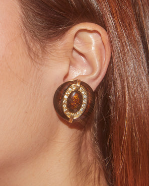 Boucles d'oreilles marrons