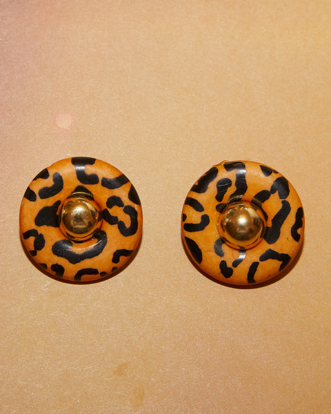 Boucles d'oreilles imprimé panthère