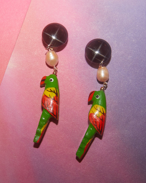 Boucles d'oreilles perroquet