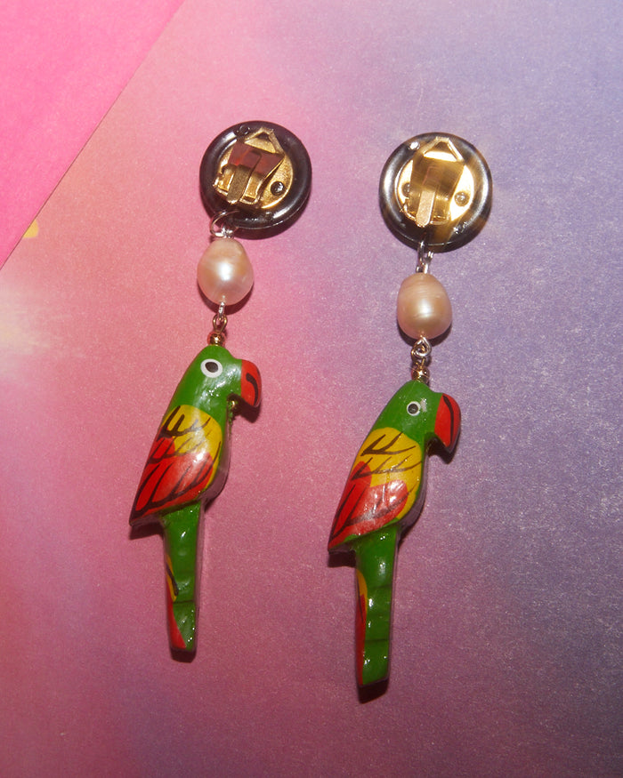 Boucles d'oreilles perroquet