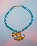 Collier indien bleu