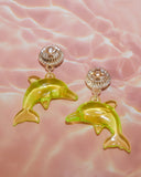 Boucles d'oreilles dauphins jaunes