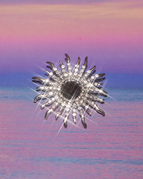 Broche Soleil strass