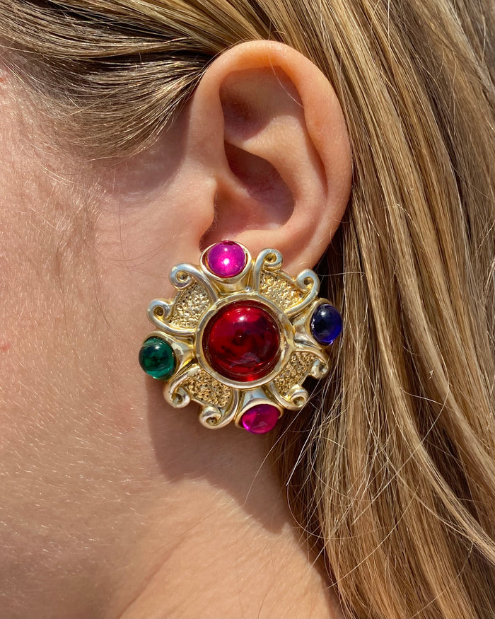 Boucles d'oreilles multicolores